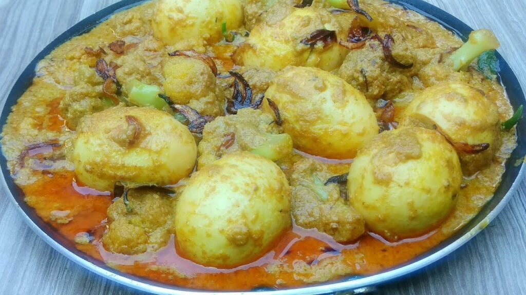 egg cauliflower recipe, lunch recipe, non veg recipe dim fulkopi1