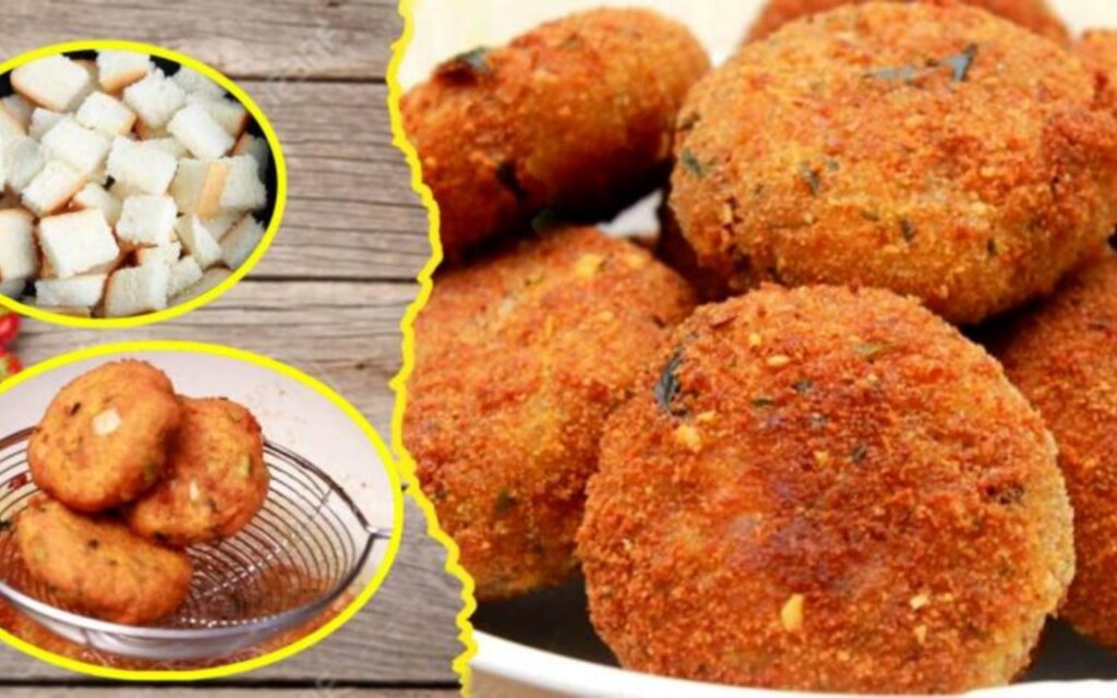 bread Curlet recipe, snacks recipe, veg snacks chckn