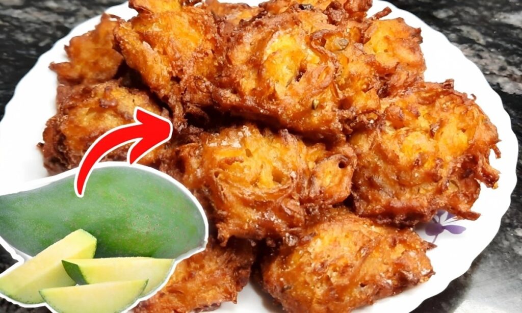 Mango onion pakoda, Recipe, কাঁচা আমের পকোড়া, রেসিপি Mango Piyaji 1 1