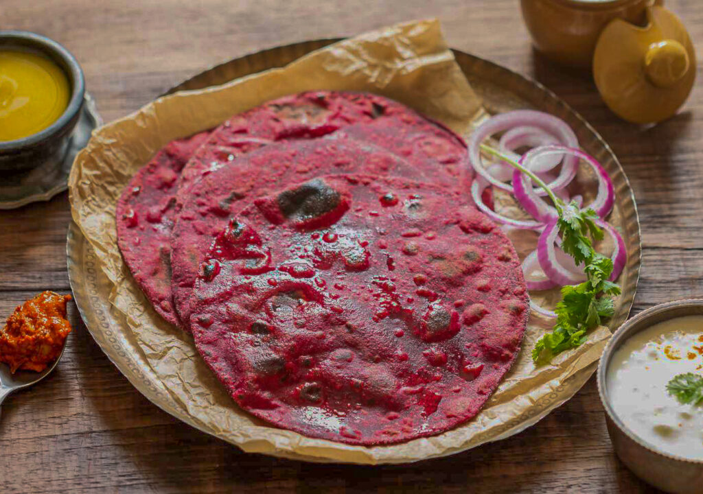 Whole Wheat Beetroot Paratha 1 2