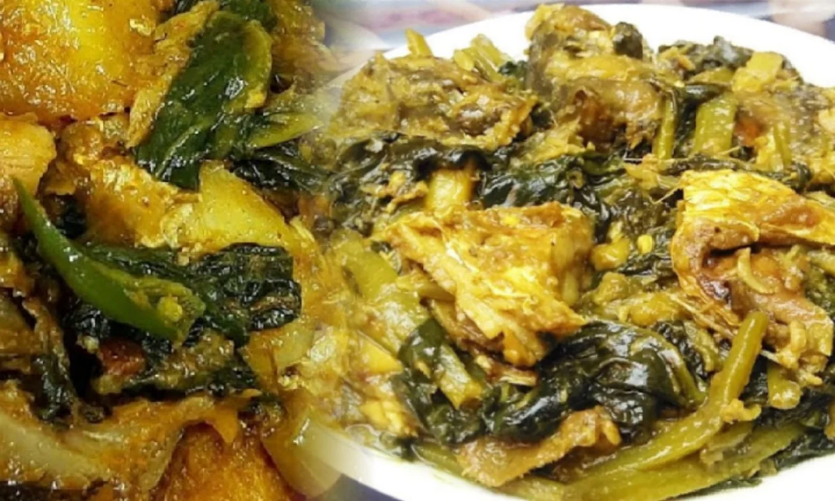 Recipe, Winter Special Vegetable recipe, macher matha diye pui shak, মাছের মাথা দিয়ে পুঁইশাক, রেসিপি