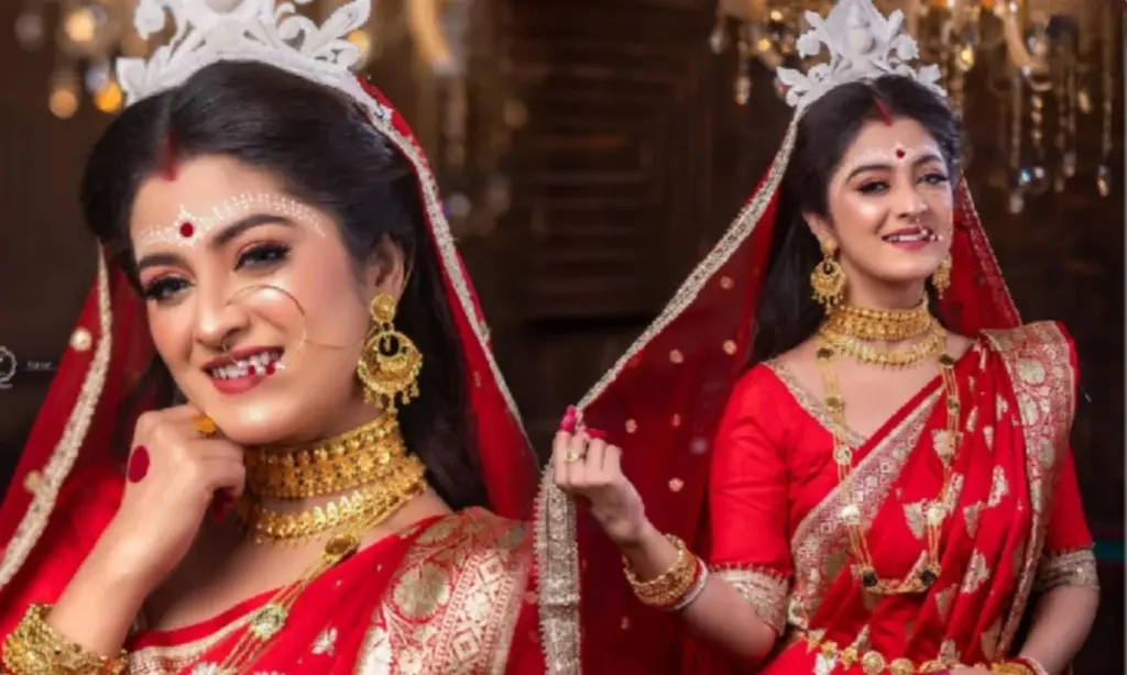 Sweta Bhattacharya, শ্বেতার ব্রাইডাল লুক, নব বধূ শ্বেতা, wedding glow