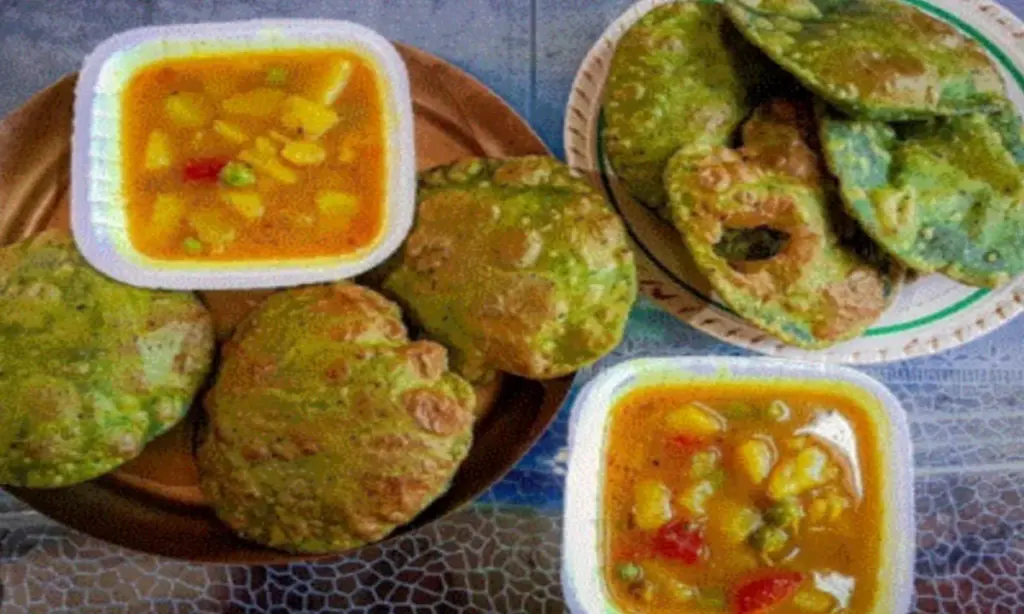 Spinach, Food, Recipes, রেসিপি, পালং পাতার লুচি, তরকারি