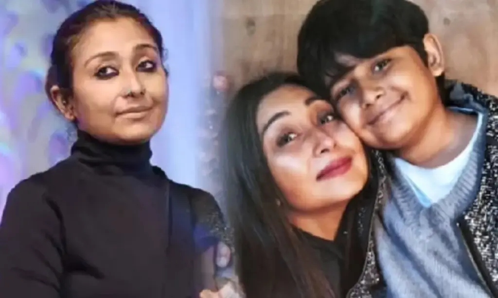 pinky banerjee with her son