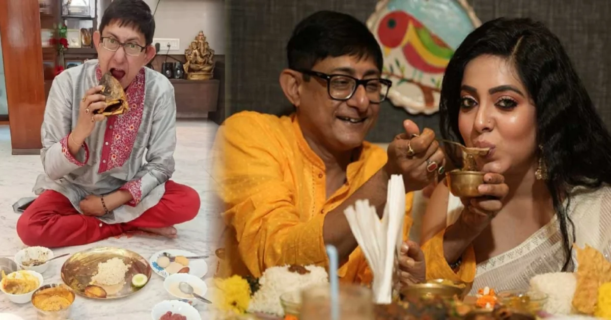 Sreemoyee Chattoraj, Jamai Shasthi, Kanchan Mullick, Kanchan-Sreemoyee Jamai Sasthi, Bengali feast, home celebration, fish, mutton, prawns, Krishvi, Bullet Sarojini, shooting schedule, mother’s cooking, শ্রীময়ী চট্টরাজ, জামাইষষ্ঠী, কাঞ্চন মল্লিক, কাঞ্চন-শ্রীময়ী জামাইষষ্ঠী, পঞ্চব্যঞ্জন, গৃহে উদযাপন, মাছ, মাংস, চিংড়ি, কৃষভি, বুলেট সরোজিনী, শুটিং, মায়ের হাতের রান্না