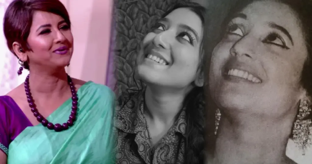 Zee Bangla, aratrika Maity, Bengali actress Lookalike, Bengali television, Didi No. 1, Netizens Reaction, Rachna Banerjee, Retro Photoshoot, social media troll, Suchitra Sen, Sunday Dhamaka, Television Controversy, আরাত্রিকা মাইতি, জি বাংলা, দর্শকের প্রতিক্রিয়া, দিদি নাম্বার ওয়ান, ভাইরাল ছবি, মহানায়িকা বিতর্ক, রচনা বন্দ্যোপাধ্যায়, সানডে ধামাকা, সামাজ মাধ্যমে ট্রোল, সুচিত্রা সেন Netizens Slams Rachna Banerjee For Comparing Aratrika Maity To Suchitra Sen on Didi No.1 Stage