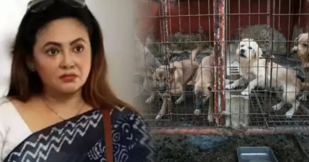 Shrilekha Mitra, Street dog, পথকুকুর, শ্রীলেখা মিত্র Shrilekha Mitra criticizes dog meat trade in shelters