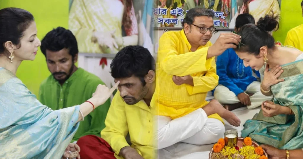 Bengali actress, Bhai Phonta, Brother-Sister Bond, Compassion, Diwali 2025, Festival, Humanity, Ishwar Sankalpa, Kindness, koel Mallick, Netizens Reaction, social work, Specially Abled Brother, Tollywood actress, ঈশ্বর সংকল্প, উৎসব, কোয়েল মল্লিক, টলি কুইন, টলিউড, দীপাবলি ২০২৫, নেটিজেনদের প্রশংসা, বিশেষভাবে সক্ষম ভাই, ভাইফোঁটা, ভাইবোনের সম্পর্ক, মানবিকতার পরিচয়, সমাজসেবা Picsart 25 10 24 18 41 59 462