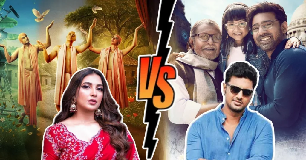 tollywood, Bengali, Bengali Entertainment, Bengali film industry, Box Office Clash, Christmas Release, dev, Dev Subhashree, Loh Gauranger Naam Re, Mitin Mashi, Prajapoti 2, Srijit Mukherji, Subhashree Ganguly, svf, tollywood news, এসভিএফ, টলিউড নিউজ, দেব, দেশু Fans, প্রজাপতি ২, বড়দিনে মুক্তি, বাংলা সিনেমা, মিতিন মাসি, লহ গৌরাঙ্গের নাম রে, শুভশ্রী গঙ্গোপাধ্যায়, সৃজিত মুখোপাধ্যায় dev subhashree box office clash 2025