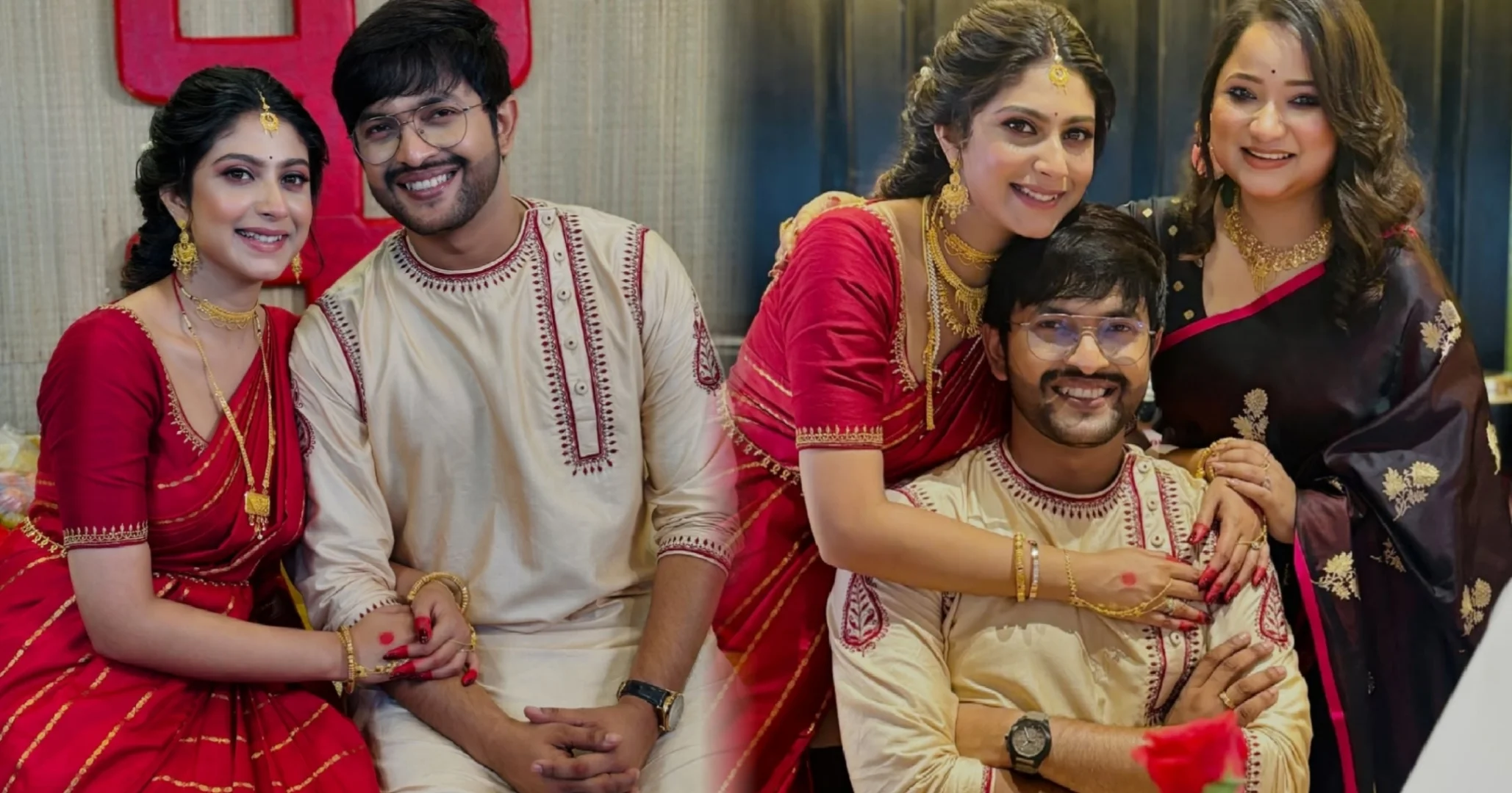 Saurav Chakraborty, Subhasmita Mukherjee, Lokkhi Jhampi, Bengali Serial, Tollywood Couple, Bengali TV Actors, Engagement News, Aiburo Bhaat, Bengali Entertainment News, Star Jalsha, সৌরভ চক্রবর্তী, শুভস্মিতা মুখার্জি, লক্ষ্মী ঝাঁপি, বাংলা ধারাবাহিক, টলিপাড়া, আইবুড়ো ভাত, বাগদান, বাংলা বিনোদন, স্টার জলসা, টিভি অভিনেতা