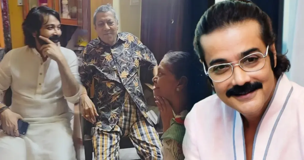 Prosenjit Chatterjee, Sabitri Chatterjee, Biswajit Chatterjee, Tollywood, Bengali Cinema, Film Promotion, Viral Video, Celebrity Interaction, Bengali Film Industry, প্রসেনজিৎ চট্টোপাধ্যায়, সাবিত্রী চট্টোপাধ্যায়, বিশ্বজিৎ চট্টোপাধ্যায়, টলিউড, বাংলা সিনেমা, ছবির প্রচার, ভাইরাল ভিডিও, তারকাদের আড্ডা, বর্ষীয়ান অভিনেতা, বাংলা ফিল্ম ইন্ডাস্ট্রি
