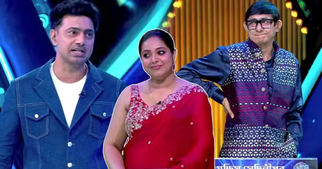 Bengali Entertainment News দেব, dadagiri, dev, Dev Dadagiri, Kanchan Mullick, Kanchan Mullick Marriage, Kanchan Sreemoyee, Sreemoyee Chattoraj, tollywood news, কাঞ্চন মল্লিক, কাঞ্চন মল্লিকের বিয়ে, কাঞ্চন শ্রীময়ী, টলিউড খবর, দাদাগিরি, দেবের দাদাগিরি, বাংলা বিনোদন খবর, শ্রীময়ী চট্টোরাজ dev jokes on kanchan mullick marriage sreemoyee dadagiri